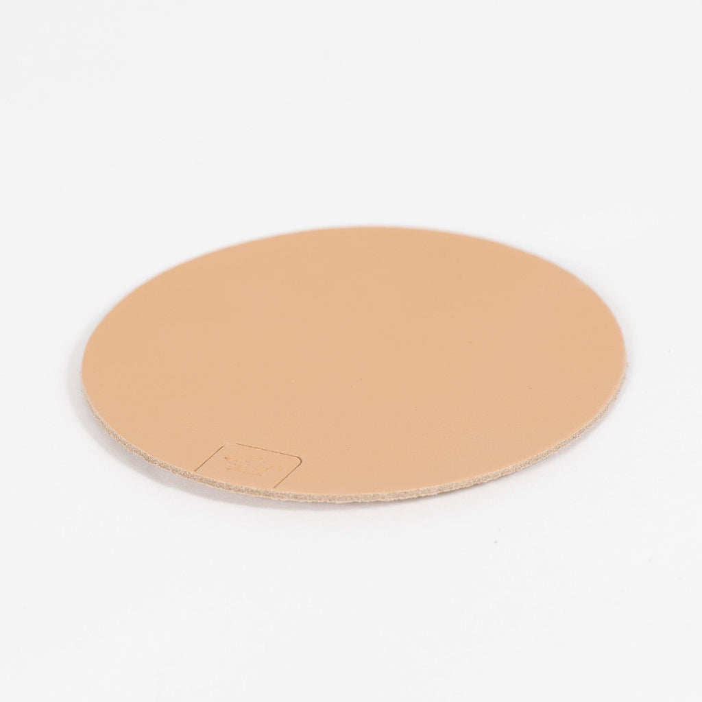 Glasuntersetzer aus Leder, 4er-Pack, naturfarben