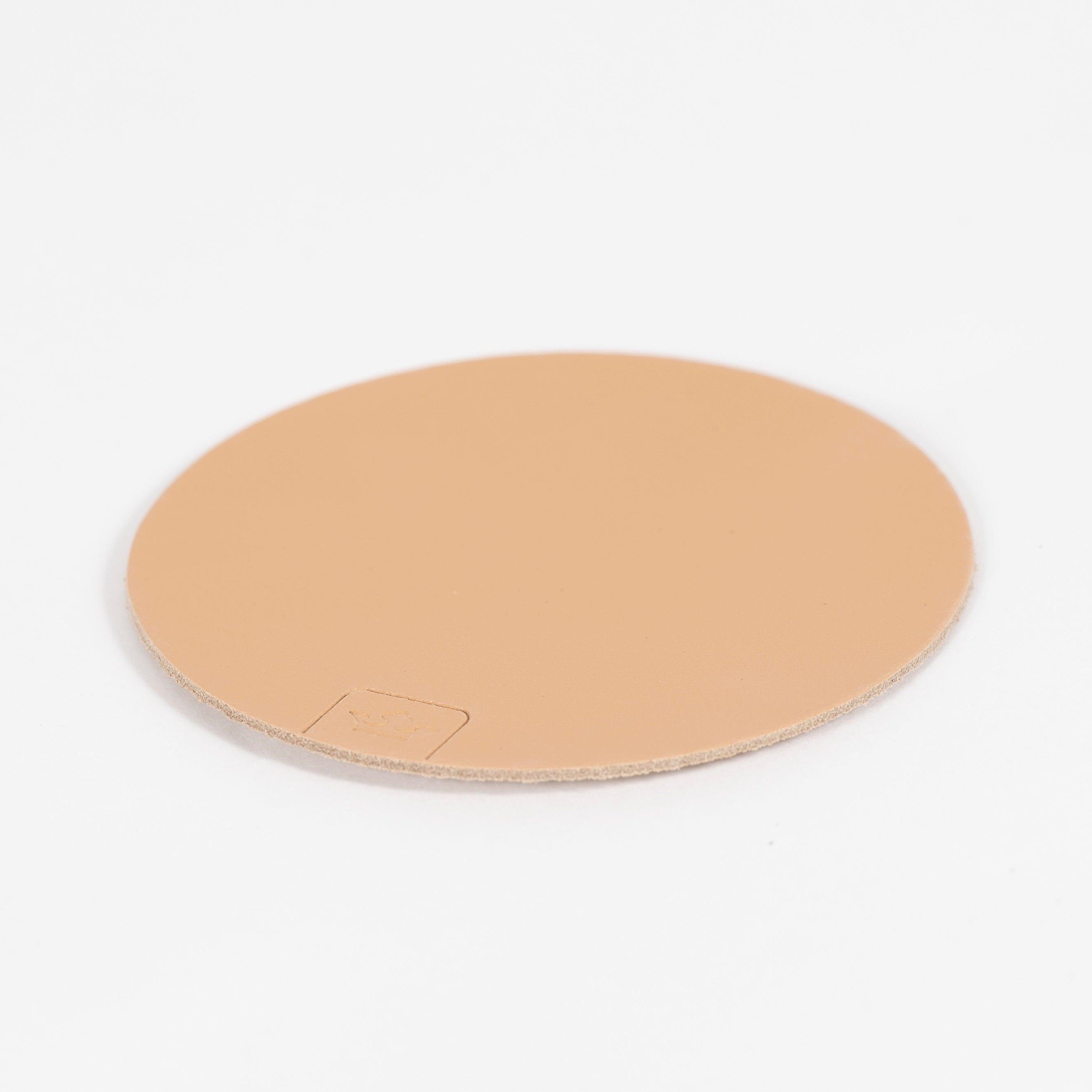Glasuntersetzer aus Leder, 4er-Pack, naturfarben